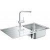 Grohe Drezy Set drezu K500 a batérie Minta, kefovaná nerezová/chróm 31573SD1-GR