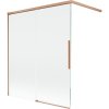 Mexen Rox dvojkrídlový posuvný vaňový paraván 140 x 150 cm, priehľadný, brúsená meď - 8C9-140-003-65-00