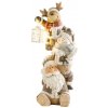 MagicHome Vianoce Dekorácia MagicHome Vianoce, Santa, sob a snehuliak s lampášikom, 1 LED, 2xAAA, keramika, 29x24x66 cm