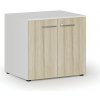 Kancelárska skriňa s dverami PRIMO WHITE, 800 x 640 x 735 mm, biela/dub prírodná