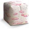 Sablio Taburet Cube Ružové mraky: 40x40x40 cm