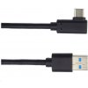 PremiumCord ku31cz3bk USB typ C/M zahnutý konektor 90° - USB 3.0 A/M, 3m