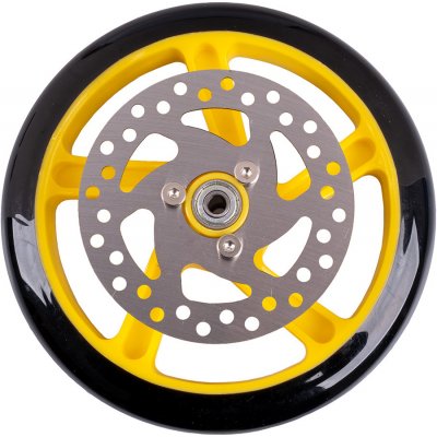 Náhradné koliesko s brzdovým diskom na kolobežku Discola 200x30mm žltá