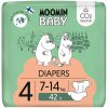 MOOMIN BABY 4 Eko plienky maxi 7–14 kg 126 kusov