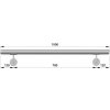 madlo 1000mm /leštená nerez /AISI304, set:2ks úchyt, madlo ø 42.4mm s ukončením