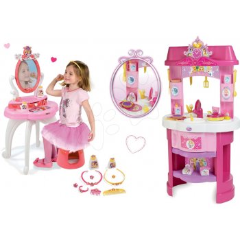 Smoby 24023-1 set kuchynka Disney Princezné s hodinami a kozmetický stolík so stoličkou