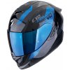Moto přilba SCORPION EXO-1400 EVO II CARBON AIR PLATTED černo/modrá - Velikost XL