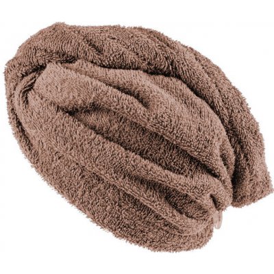 XPOSE® Froté turban na vlasy VERONA - hnedý 30x75 cm, Froté