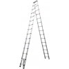 Hliníkový teleskopický rebrík 2x15 stupňov, výška 4,4 m