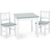 Klups stolík + 2 stoličky Classic biela/sedá