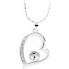 Náhrdelník so Swarovski Elements biele srdce Krystal