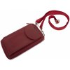 Kožená Taška cez rameno na smartfón unisex Hunter 20x13cm červená Farba: červená