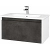 Dreja Umývadlová skrinka BONO SZZ 80 (umývadlo Euphoria) - N01 Biela lesk / Úchytka T33 / D16 Tmavý betón