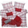 SCANquilt Obliečky FLANEL kocka biela sivá červená 140x200 cm + 70x90 cm