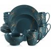 LOVECASA GOLD SPLASH Dark Green 16 dielna porcelánová jedálenská sada