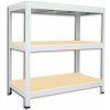 Kovový regál Biedrax 35 x 90 x 90 cm, biely - 3 police MDF, 275kg
