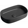Isvea INFINITY OVAL keramické umývadlo na dosku, 55x36cm, antracit SPH 10NF65055-2C