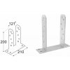 DOMAX PST zaskrutkovacia pätka stĺpika typu TT Žiarové pozinkovanie (ZNO) PST 120 - 121 x 210 x 60 x 200 mm (8 ks)
