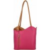 Dámsky kožený kabelko/batôžtek fuchsiový - Delami Attica ružová