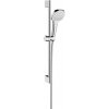 Hansgrohe Croma Select E - Set sprchovej hlavice, 3 prúdy, tyče a hadice, EcoSmart 9l/min, biela/chr - 26581400