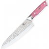 Dellinger nôž Chef/Gyuto 21 cm Pink Stone Tsuchime Damascus
