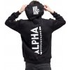 Pánska mikina Alpha Industries s potlačou na chrbte a zipsom – čierna