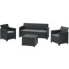 KETER ELODIE 3 SEATER SOFA SET SMOOTH ARMS WITH STORAGE TABLE antracit/sivá (253923) - set záhradného nábytku