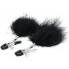 LATETOBED BDSM LINE Nipple Clamps with Black Feather, svorky na bradavky