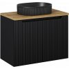 Súprava skrinka Comad Nova Black NOVA BLACK D2 82-80-2D, umývadlo Comad Beyond 5 BEYOND 5 BLACK ( E-6564 ), NOVA OAK A 89-80