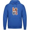 AWDis Hoodie Pánska mikina Nápis LOVE s labkou Blu reale