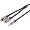 Kábel 2xRCA (Cinch) jack na 3,5 mm Vention BCNBI 3 m (sivý)