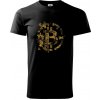 Logo bitcoin puzzle - Klasické pánske tričko vyššej gramáže - M ( Čierna )