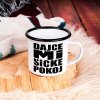 Slovenské Srdce Plechový Retro Hrnček Dajce Mi Šicke Pokoj - Čierny