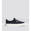 OCA Low Black Canvas White Polka Dots Sneaker