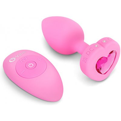 b-Vibe Vibrating Heart Plug S/M Pink