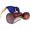 Purple Ariadne Slnečné okuliare z dreva zebra s modrými polarizačnými šošovkami a puzdrom FE50613411840343HI