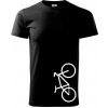 Bicykel na výšku - Klasické pánske tričko vyššej gramáže - L ( Čierna )