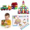 Magnetické stavebné bloky pre domček a auto-príves,106 dielikov
