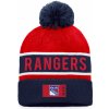 Fanatics Zimná čiapka New York Rangers Authentic Pro Game & Train Cuffed Pom Knit Deep Royal-Athletic Red