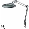 Šedá stolná lampa s lupou a reguláciou jasu IB-150, priemer 150mm, 5D