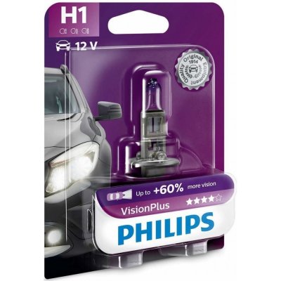 Philips Autožiarovka Philips VISION PLUS 12258VPB1 H1 P14,5s/55W/12V 3250K P3215 + záruka 3 roky zadarmo