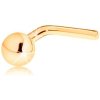 Šperky eshop - Piercing do nosa v žltom 14K zlate - drobná lesklá gulička, 2 mm S1GG151.05