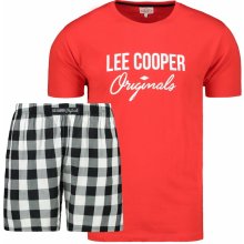 Lee Cooper Logo pánské pyžamo krátké červené