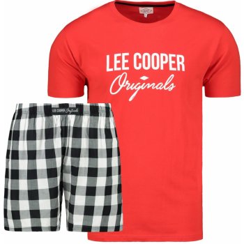 Lee Cooper Logo pánské pyžamo krátké červené