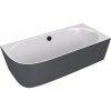 Voľne stojaca vaňa Polysan Sussi 160x70 cm liaty mramor pravá biela/antracit bilá/antracit 90191R.52