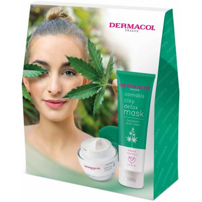 Dermacol Cannabis pleťový krém 50 ml + detoxikační jílová maska 100 ml darčeková sada