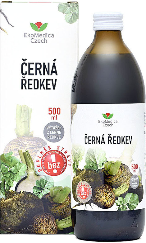 EkoMedica Czech Čierna reďkev 100% šťava z čiernej reďkovky 0,5 l