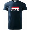 Rakúske hory - Klasické pánske tričko vyššej gramáže - 3XL ( Tmavomodrá (takmer čierna) )
