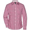 James&Nicholson Dámska kockovaná košeľa JN616 Bordeaux M