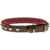 COBBYS PET Obojok z pravej nubukovej kože hnedý, podšitý a vybíjaný 15mm/35cm